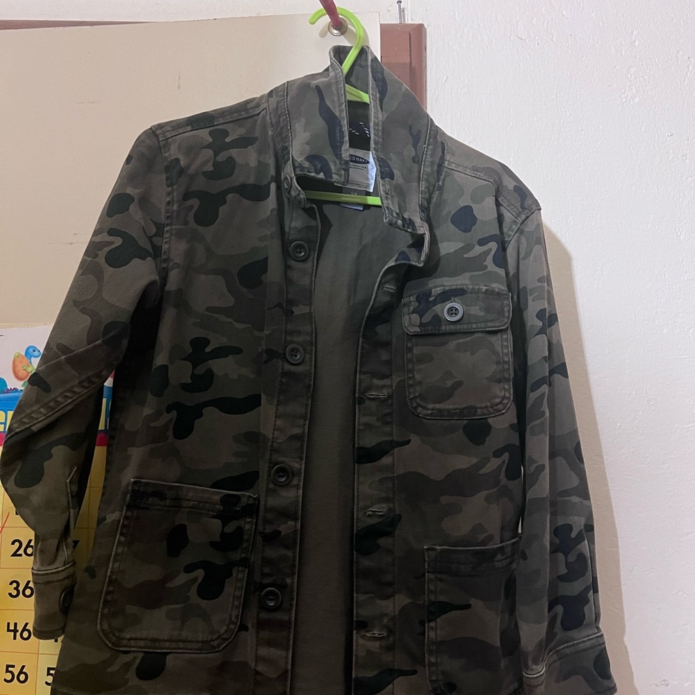 Old Navy Men's Green Camouflage Field Jacket